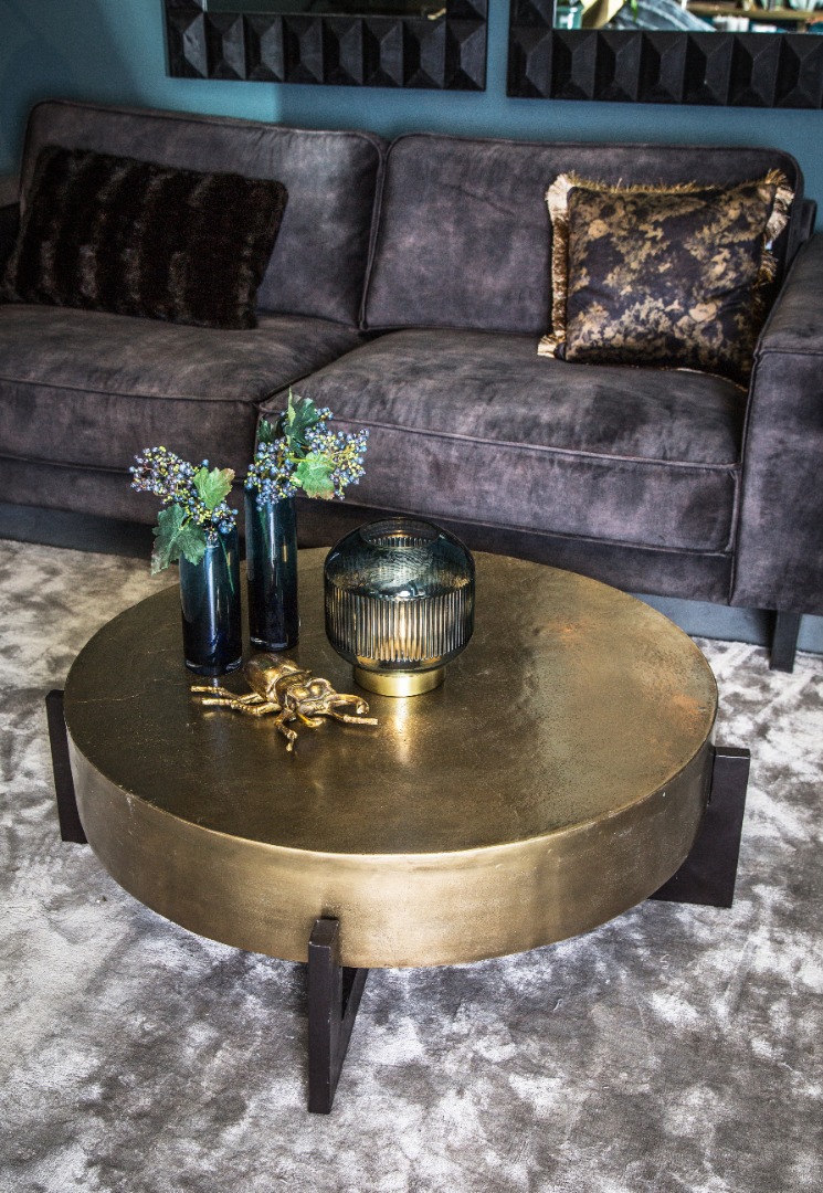 PTMD Ace brass koffietafel met bronzen voet Salontafels - Lifestyle Plaza