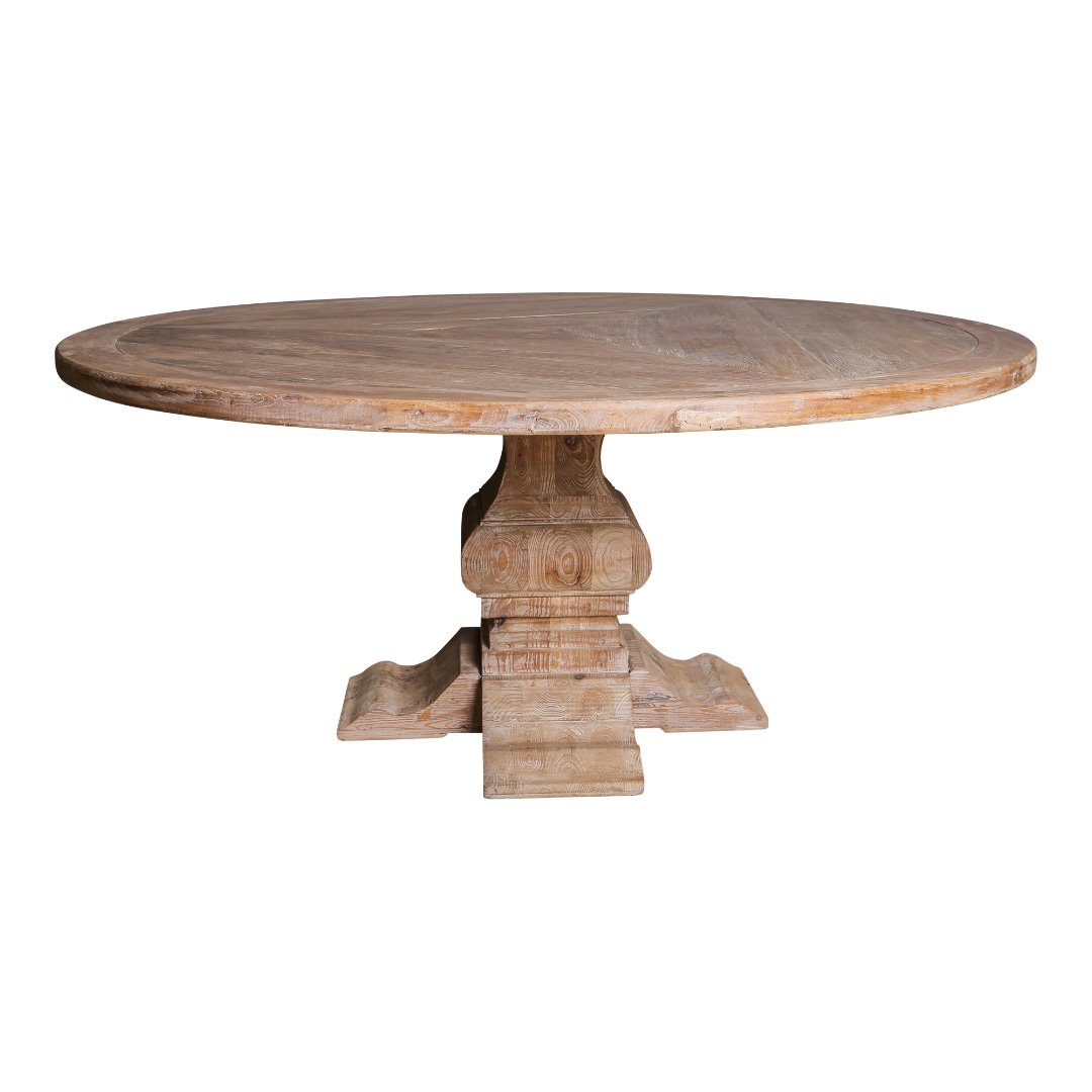 breed dak Besparing PTMD Elm Iepen houten tafel 180cm rond wit - Eetkamertafels - Lifestyle  Plaza