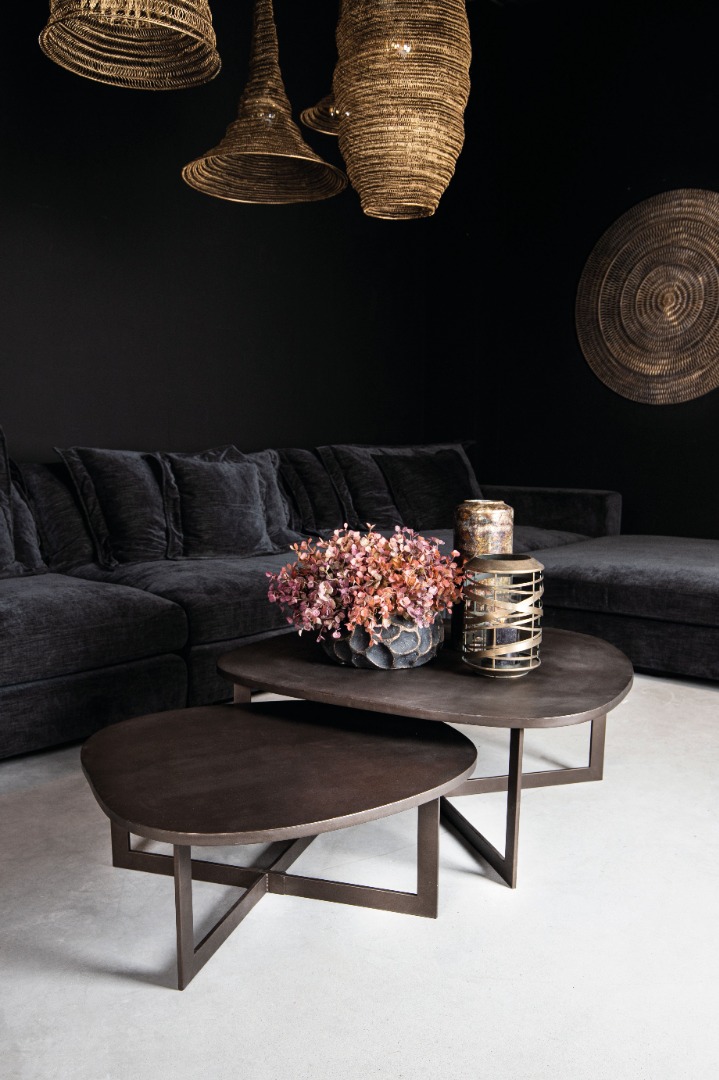 PTMD Rubin Black metal coffeetable S - Salontafels - Lifestyle